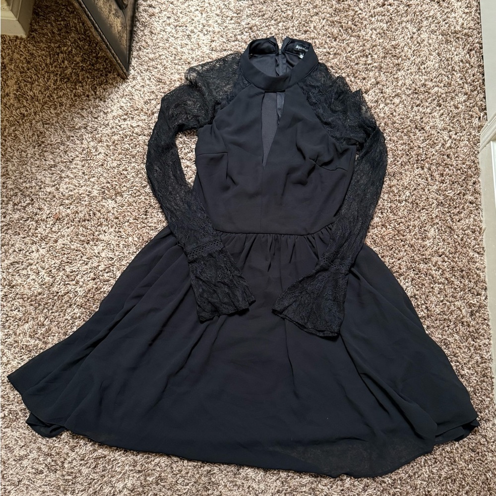 Sequin Hearts Black Long Sleeve Dress